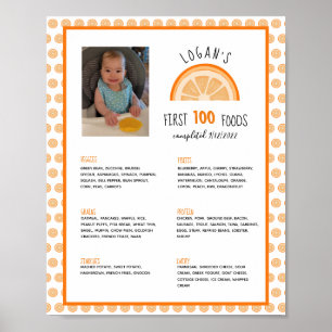 First 100 Foods Boy Baby Weaning  Poster