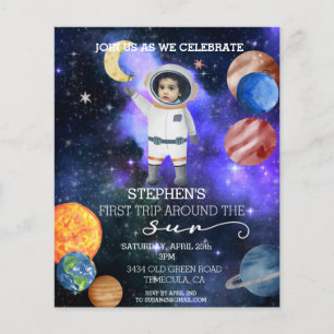 First 1st Birthday Space Astronaut Galaxy Planets
