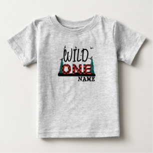 First 1st birthday wild one buffalo plaid shirt
