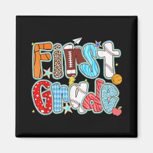 First 1st Grade Boy Baseball Basketball Football S Magnet