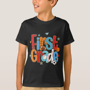 First 1st Grade Boy Baseball Basketball Football S T-Shirt