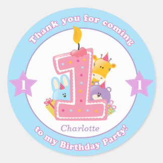 First 1st kids birthday sticker stickers favours