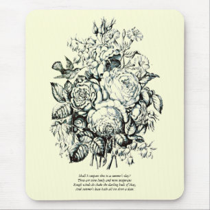 First 4 Lines of Sonnet # 18 by Shakespeare Mouse Mat