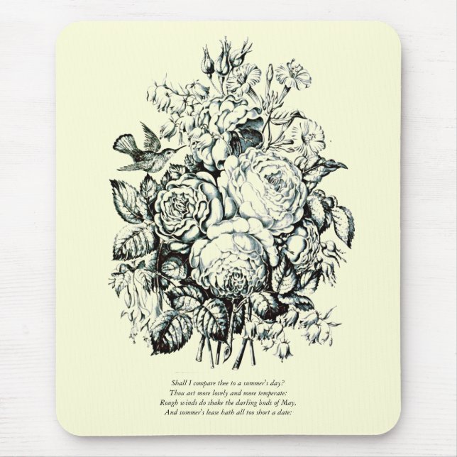 First 4 Lines of Sonnet # 18 by Shakespeare Mouse Mat (Front)