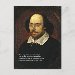 First 4 Lines of Sonnet # 18 by Shakespeare Postcard