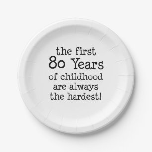 First 80 Years Of Childhood Paper Plate