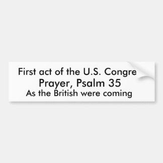 First act of the U.S. Congress, Bumper Sticker