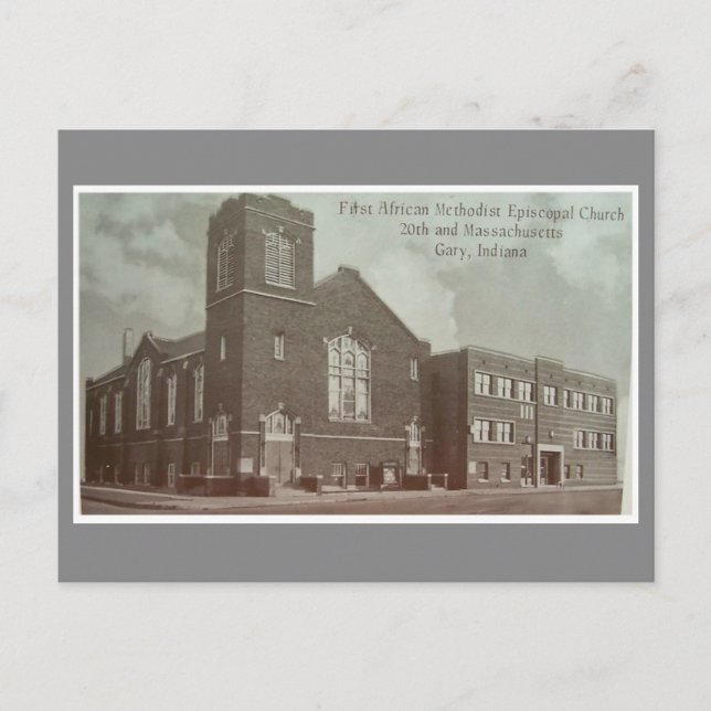 First African Methodist-Episcopal Church, Gary IN Postcard (Front)