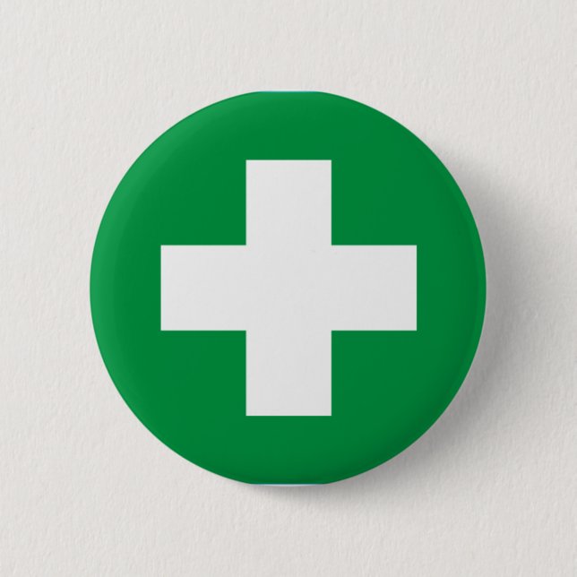 First aid 6 cm round badge (Front)