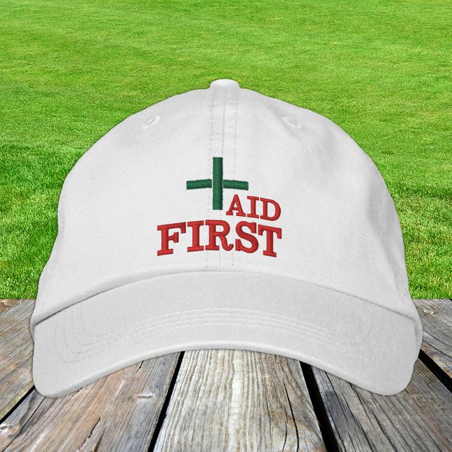 First Aid embroidered baseball cap Green / White (Creator Uploaded)