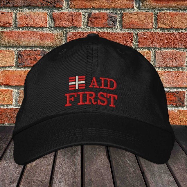 First Aid embroidered Trucker hat Red / B|ack (Creator Uploaded)