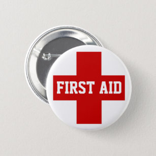 First Aid Cross Custom Name Tag Badge ID Pin Magnet for First Aiders Instructors 