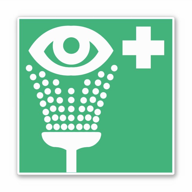 First Aid Emergency Eye Wash Sticker (Front)