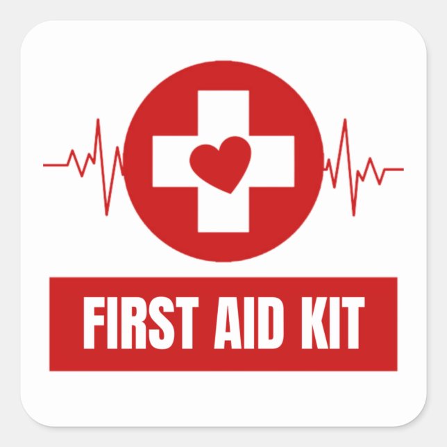 First Aid & Emergency  Square Sticker (Front)