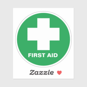 First Aid & Emergency Sticker /Green