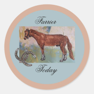 first aid horse journal classic round sticker