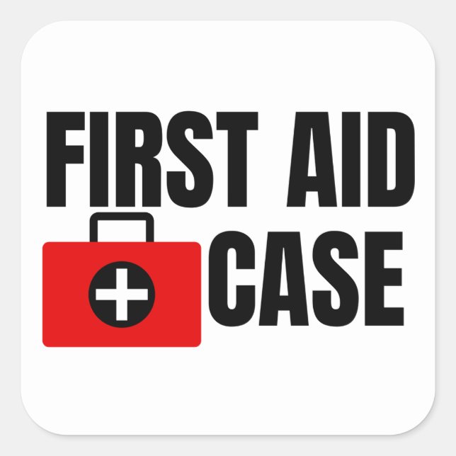 First Aid Kit case Sign  Square Sticker (Front)