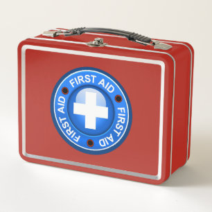 First Aid Kit - See Back ... Metal Lunch Box
