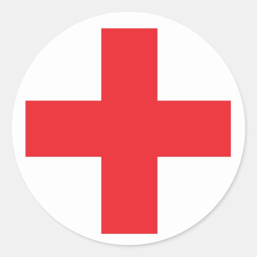 Image of First Aid Kit Sign Classic Round Sticker
