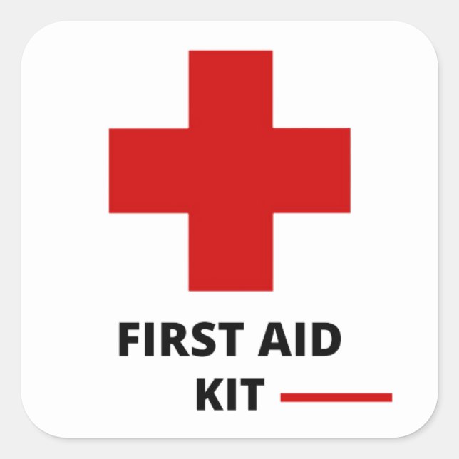 First aid kit square sticker (Front)