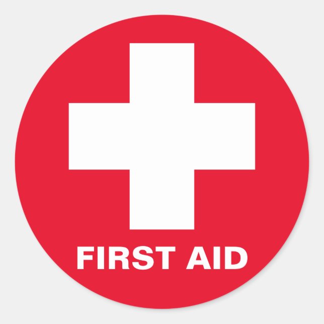 First Aid - Medic (cross) - Ambulance, Dental Help Classic Round Sticker (Front)