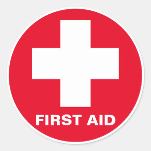First Aid - Medic (cross) - Ambulance, Dental Help Classic Round Sticker