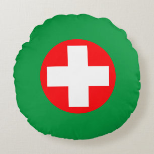 First Aid - Medic (cross) - Ambulance, Help Round Cushion