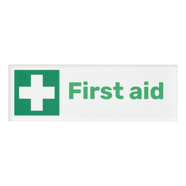 First Aid name tag Personalised  (Front)