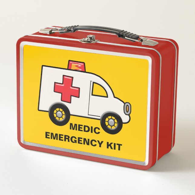 First Aid Supply Carrier Metal Lunch Box (Front)