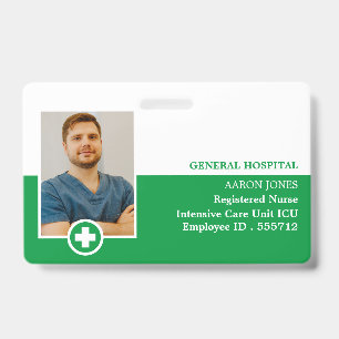 First Aid Symbol, Photo Medical ID Badge