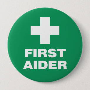 First Aider 10 Cm Round Badge
