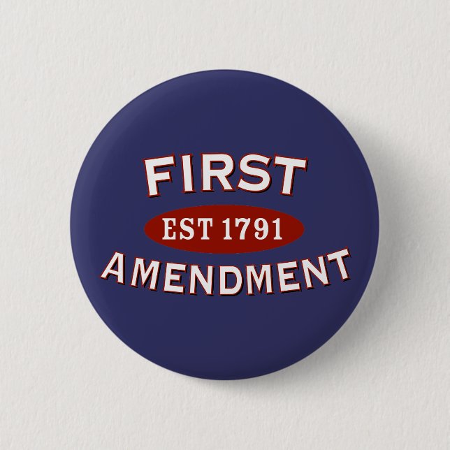 First Amendment 6 Cm Round Badge (Front)