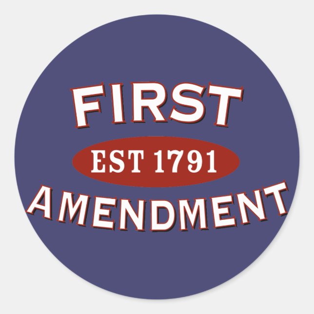 First Amendment Classic Round Sticker (Front)