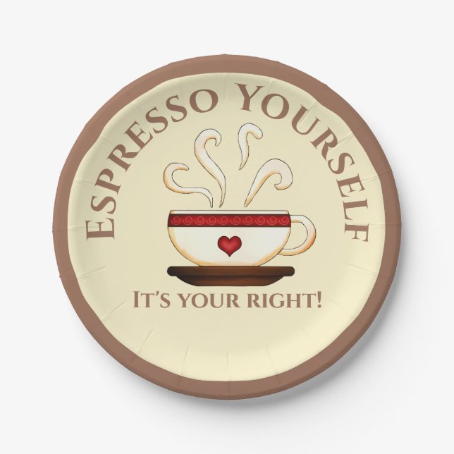 First Amendment: Espresso Yourself Paper Plate (Front)