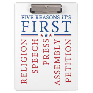 First Amendment Freedom of Speech Protest Rally Clipboard