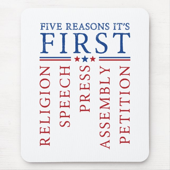 First Amendment Freedom of Speech Protest Rally Mouse Mat (Front)