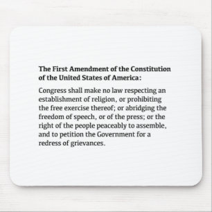 First Amendment of the Constitution Mouse Mat