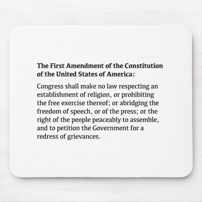 First Amendment of the Constitution Mouse Mat (Front)