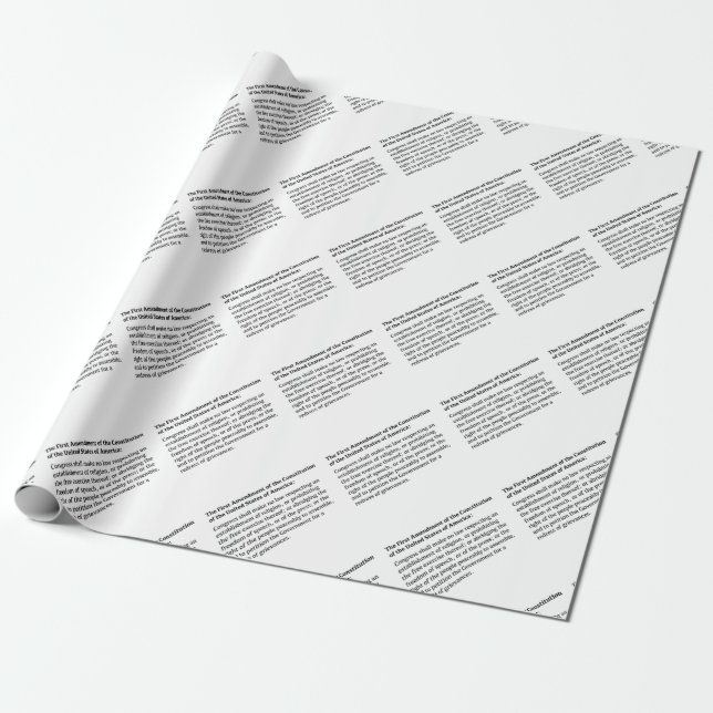 First Amendment of the Constitution Wrapping Paper (Unrolled)