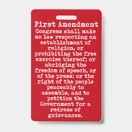 First Amendment Press Pass Badge ID Badge