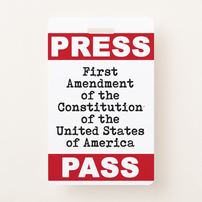 First Amendment Press Pass Badge Id Badge Uk
