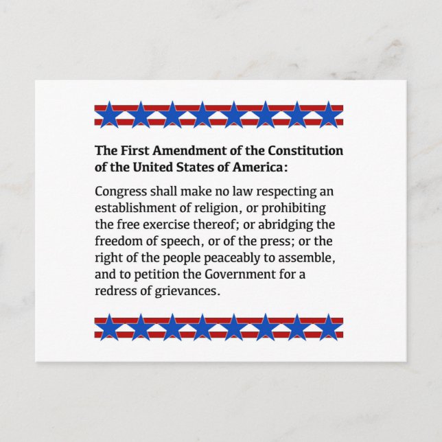 First Amendment Rights Postcard (Front)