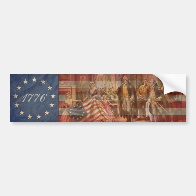 First American Flag Bumper Sticker (Front)