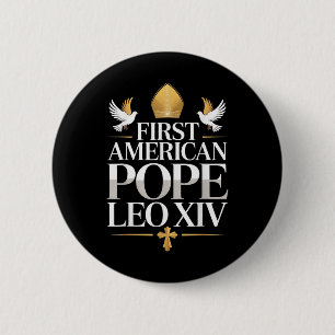 First American Pope Leo Xiv Catholic Religious Men 6 Cm Round Badge