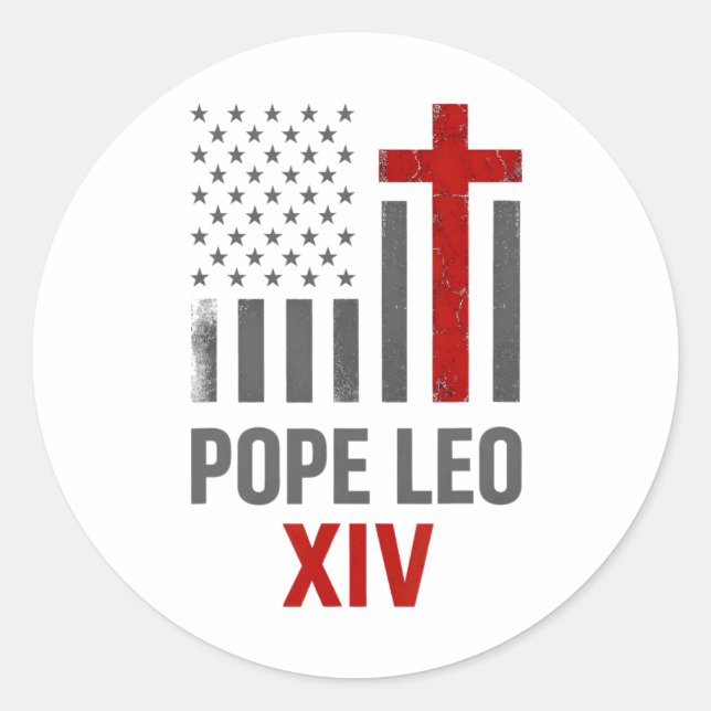 First American Pope Leo Xiv Catholic Religious Men Classic Round Sticker (Front)