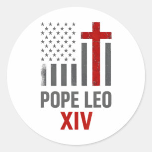 First American Pope Leo Xiv Catholic Religious Men Classic Round Sticker