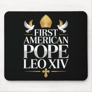 First American Pope Leo Xiv Catholic Religious Men Mouse Mat