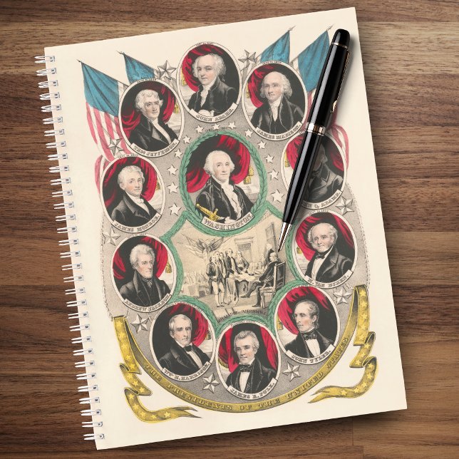 First American Presidents Restored 1844 Lithograph Notebook (Creator Uploaded)