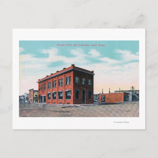 First and I Street CornerLind, WA Postcard (Front)