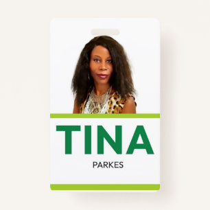 First and last name ID card Work Badge ID Badge